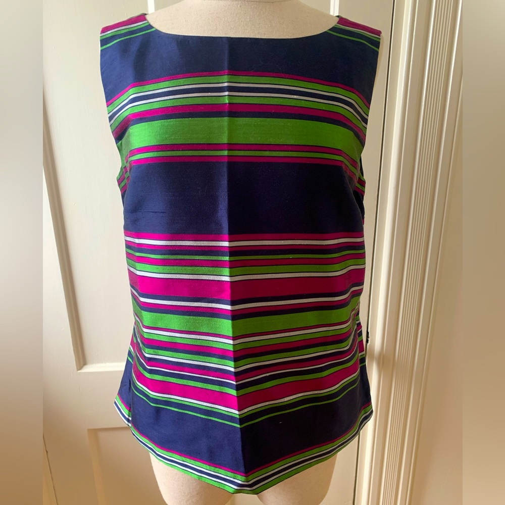 Talbots sleeveless silk side-zip shell, size 8.
